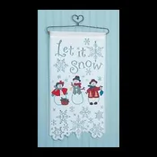 Decorative Wall Hanging White Lace Snowman Tapestry 25H x 13W