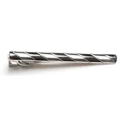 2 5/8″ Plain / Polished Stripe Long Silver Tie Bar