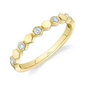 0.16CT DIAMOND HEXAGON BAND