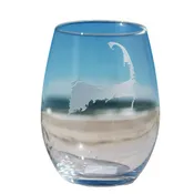 Stemless Cape Cod Map Wine/Drinking Glass