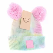 Baby Tie Dye Double Fur Pom Beanie