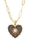 rachel reinhardt black spinel heart pendant necklace