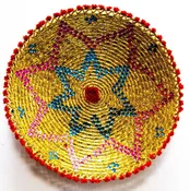 15 Inches Hand-Woven Southwestern Design Golden Handmade Basket Brbsf-135