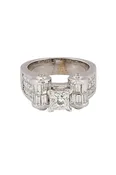 1 Carat Princess Cut Diamond with Approx 2.36 Ctw Diamond Ring