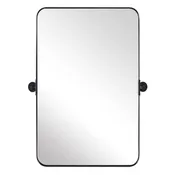22 x 34 In Rectangular Wall Mounted Vanity Mirror, Matte Black (Used)