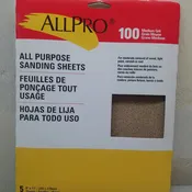 Allpro 100 Grit Sand Paper 5pk