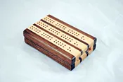 Compact Travel Cribbage 3 Player – Black Walnut & Maple