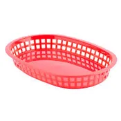 #1076 RED. OVAL BASKETS 3DZ