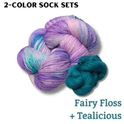 2-Color Sock Sets in DK – Fairy Floss + Tealicious