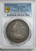 1772-Mo FM Mexico 8R Reales PCGS VF25 Yon-M8-72 Calico-1105 Inverted Mo FM