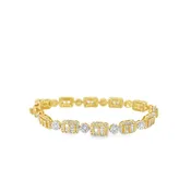 10k Yellow Gold Diamond and Baguette Bracelet 13.5g