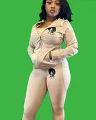 3 Piece White Beige Tracksuit for Women