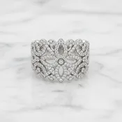 14K White Gold Diamond Filigree Ring