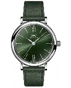 IWC Portofino Automatic Green Diamond Dial Leather Strap Women's Watch IW357412