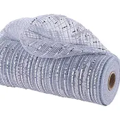 10.25"X10YD RANDOM DBL DRIFT/FOIL MESH - SILVER - RY812226