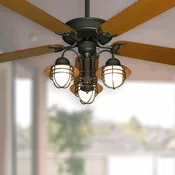 52" Beachfront Nautical Ceiling Fan with Light - Oil Rubbed Bronze - 2 Blade Options