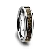 4 mm Tungsten Dinosaur Bone Wedding Band - O812TR