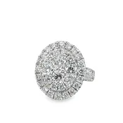 10K White Gold Cluster Ring 7.20g