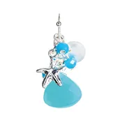 Aqua Tumbled Glass Dangles with Starfish Charm
