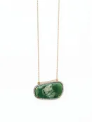 Chrysoprase Slice Necklace