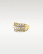 10k Yellow Gold Five Row Diamond Ring