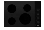 30-inch Electric Ceramic Glass Cooktop with Dual Radiant Element- WCE55US50HB | Appliances 4 Less