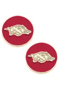 Arkansas Razorbacks Circle Stud Earrings