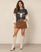 Desert Nights Wild Vintage Black Mineral Wash Skull Tee