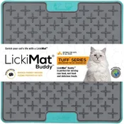 LickiMat Buddy Tuff Cat Slow Feeder Mat, Orange, 8-in x 8-in (Size: 8-in x 8-in)
