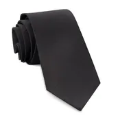 100% Silk Black Solid 4 In Neck Tie #5140F