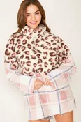 Color Blocked Faux Fur Top Ivory