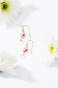 Pinks beaded oval earring #5559-G Rose — Michelle Pressler Jewelry