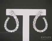 10k White Gold Lab Diamond I/O Swirl Stud Earrings p22464