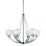 Aztec by Kichler Lighting 34932 Six Light Lucia Collection Hanging Chandelier in Brushed Nickel Finish