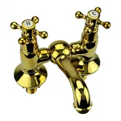 Faucet Tub Solid Brass Bridge 2 Cross Handle 4" Centerset