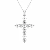 14k White Gold 0.50ctw Lab-Grown Diamond Cross Pendant