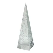 10 1/4" Clear Pyramid Crystal Paperweight