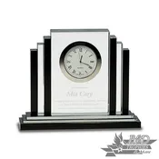 Clear and Black Crystal Award with Clock