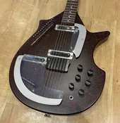 Danelectro Coral Electric Sitar Guitar Reissue Red Crackle — Andy Babiuk's Fab Gear