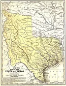 1846 Texas "Stovepipe" Map by Augustus Mitchell