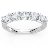 14K White Gold East-West Oval Shared Prong Band