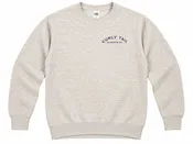 Blue 'Curly Tail' Script Left Chest Crewneck Sweatshirt | Oatmeal Heather