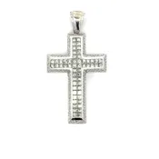 10k Pave White Gold Cross 2ct Diamond Pendant