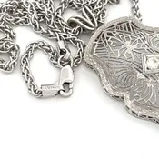 14K Filigree Diamond Necklace