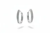 0.49ctw Channel-Set Diamond Hoops
