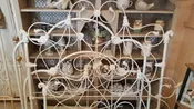 Antique White Full-size Double 52" Bed Headboard, Footboard, 2-Rails as is