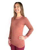 Lightweight Organic Cotton Stripe Sweater- Rust