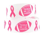 1.5" Pink GrosGrain Ribbon Tackle Breast Cancer Awareness Football Hair Bows USA