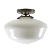 12" Opal Milk Glass Schoolhouse Flush Mount Ceiling Fixture — Yankee Barn Lighting