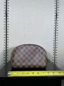 Louis Vuitton Damier Ebene Brown with Gold Logo Coated Canvas Pouch